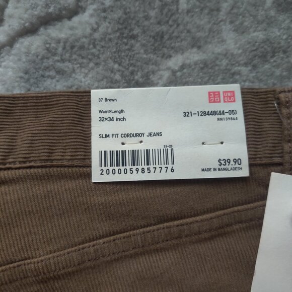 Uniqlo Men's Slim Fit Corduroy Jeans - Picture 4 of 4